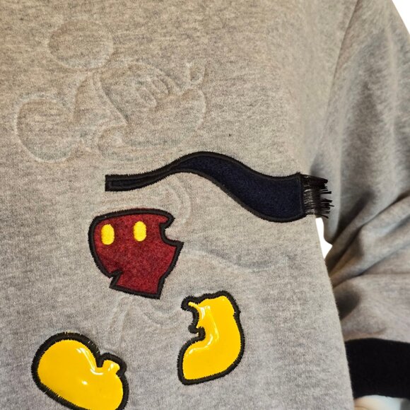 🏷️NWT - Vintage DISNEY Mickey Mouse Embroidered Scarf Sweatshirt sz L - Picture 1 of 6